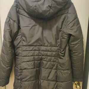 Black Quilted Hooded Coat